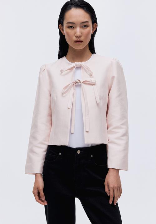 H&M - Tie-front jacket - powder pink