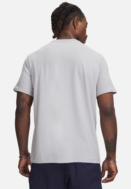 Under Armour - UA M 60/40S ARMOR GLOBE SS - Mod Gray Medium Heather / White