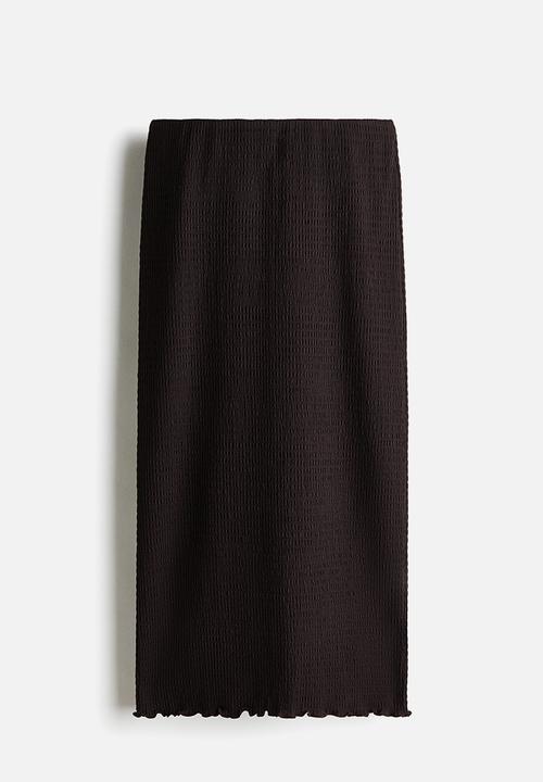H&M - Smocked skirt - dark brown