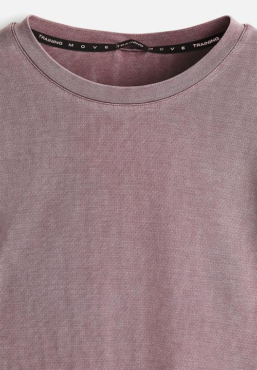 H&M - Regular fit long-sleeve sports top with drymove - dusty purple