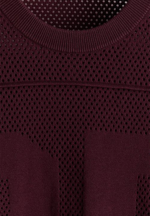 H&M - Relaxed fit boxy mesh t-shirt - burgundy