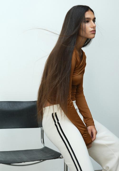 H&M - Draped one-shoulder top - brown