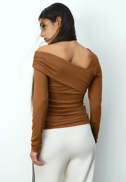H&M - Draped one-shoulder top - brown