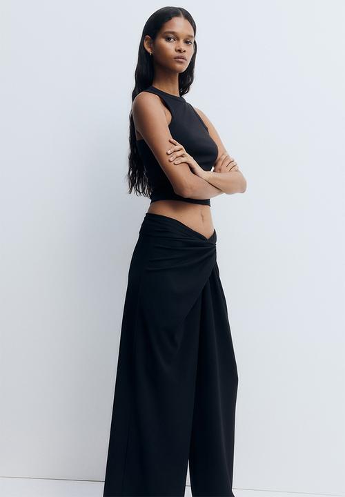 H&M - Twisted-detail trousers - black