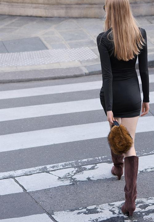 H&M - Draped jersey dress - black