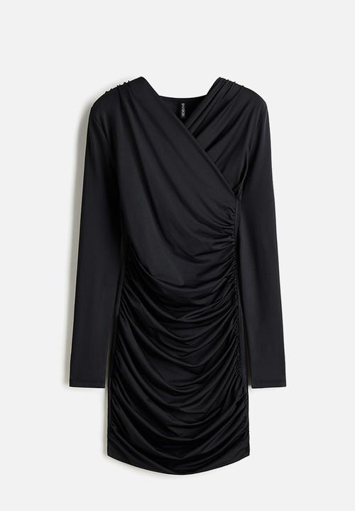 H&M - Draped jersey dress - black