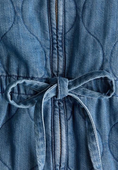 H&M - Quilted denim jacket - denim blue