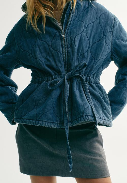 H&M - Quilted denim jacket - denim blue
