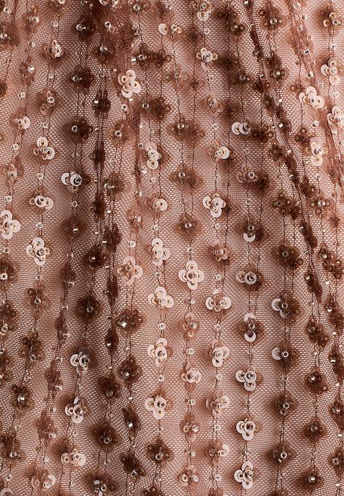H&M - Sequined mesh top - dusty brown
