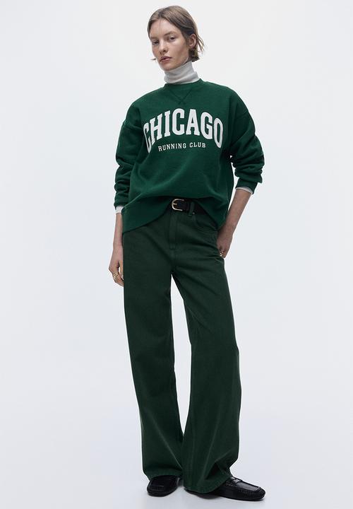 H&M - Wide high jeans - dark green