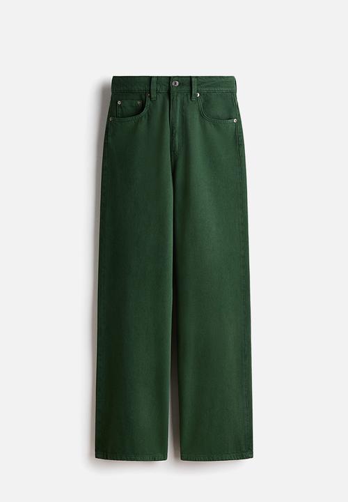 H&M - Wide high jeans - dark green