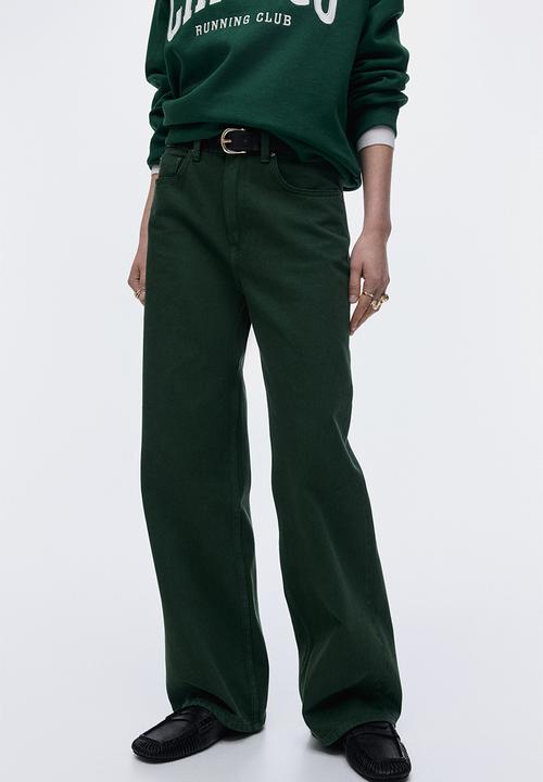H&M - Wide high jeans - dark green