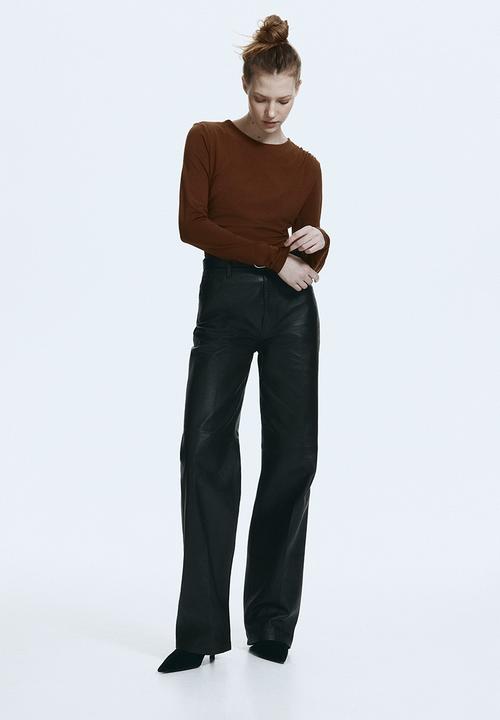 H&M - Draped jersey top - brown