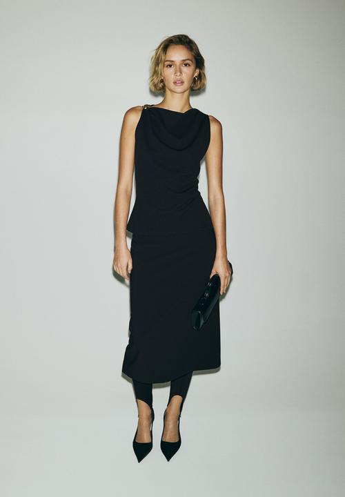 H&M - Cowl-neck vest top - black