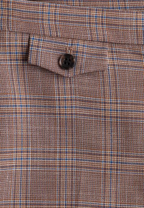 H&M - Straight tailored trousers - dark beige/checked