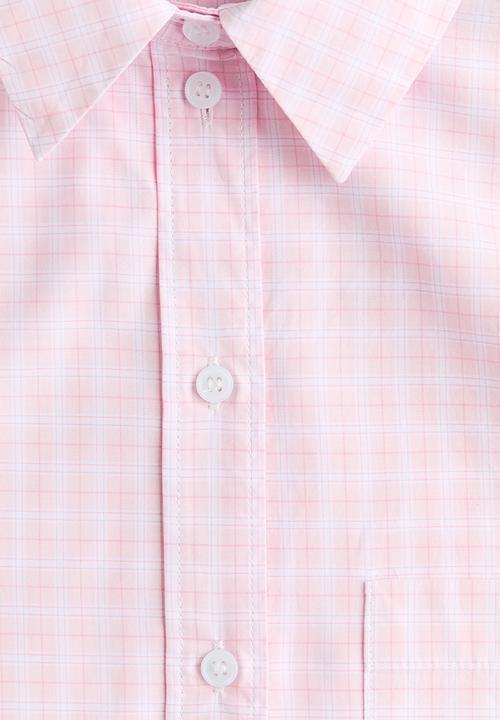 H&M - Cotton poplin shirt - light pink/checked