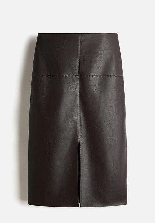 H&M - Coated pencil skirt - dark brown