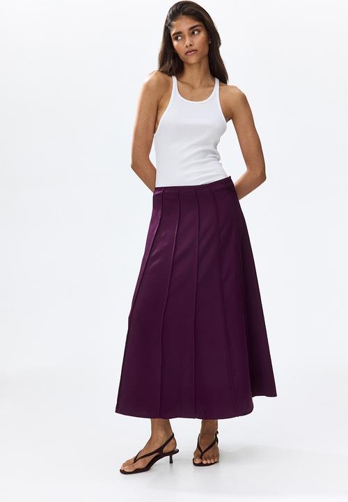 H&M - Flared satin skirt - dark purple