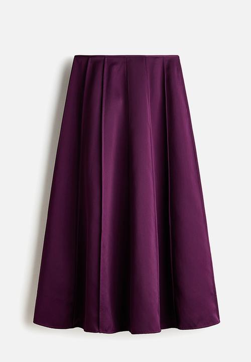 H&M - Flared satin skirt - dark purple
