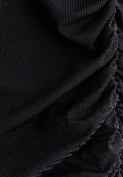 H&M - Draped one-shoulder dress - black