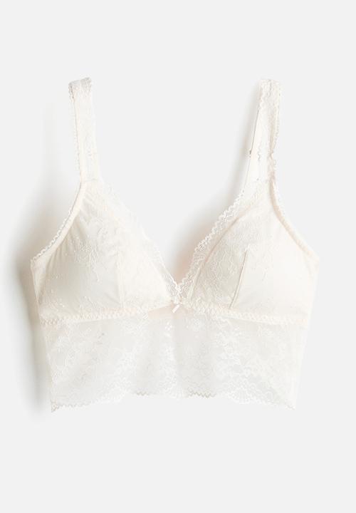 H&M - Padded lace bralette - white