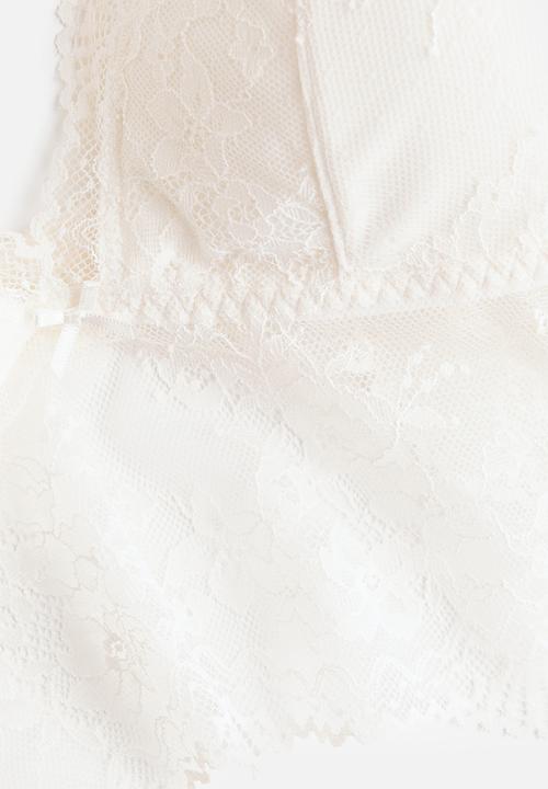 H&M - Padded lace bralette - white