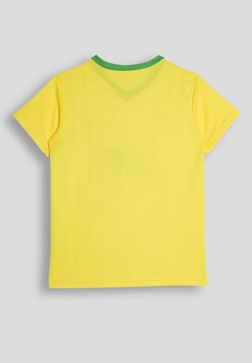 Pop Candy - Short sleeve striped v-neck tee - gold