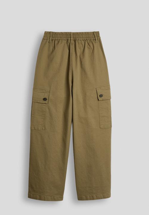 Pop Candy - Wide leg cargo pants - old gold