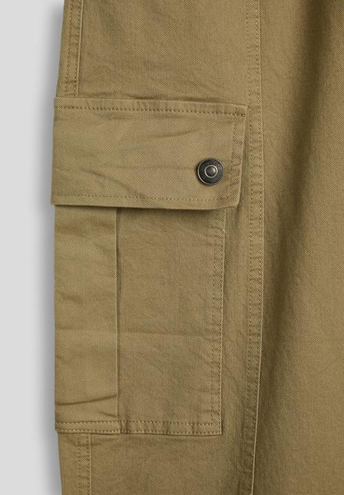 Pop Candy - Wide leg cargo pants - old gold