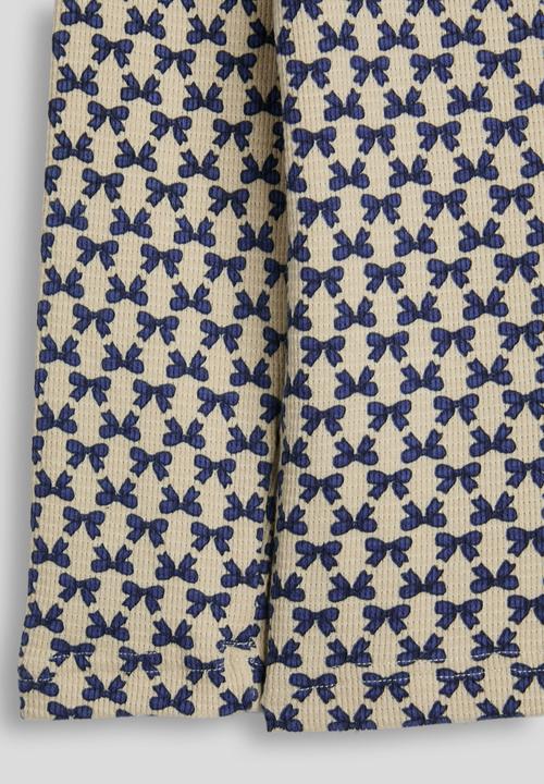 Pop Candy - Ribbed long sleeved tee - navy bow aop/beige