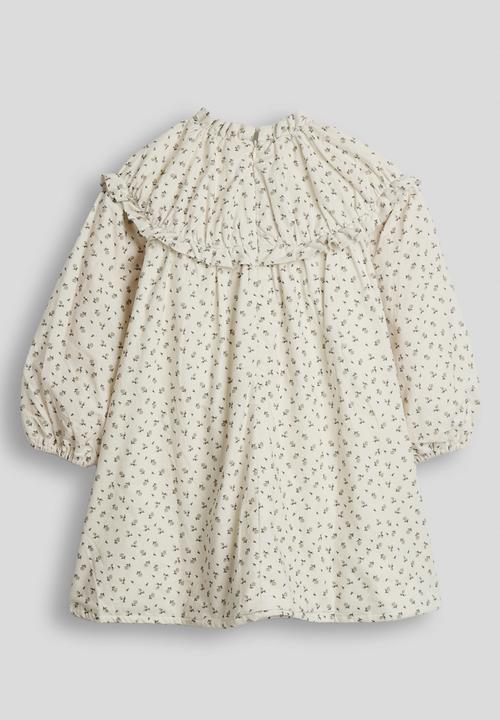 Pop Candy - Ditsy floral oversized ruffle collar dress - off white