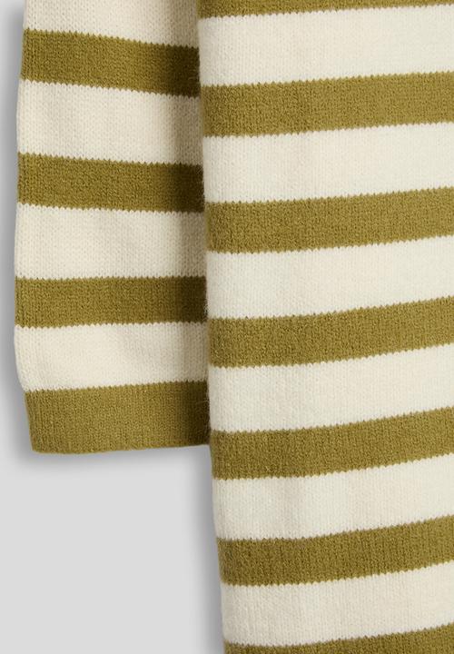 Pop Candy - Knit polo shirt-style dress - moss green stripe