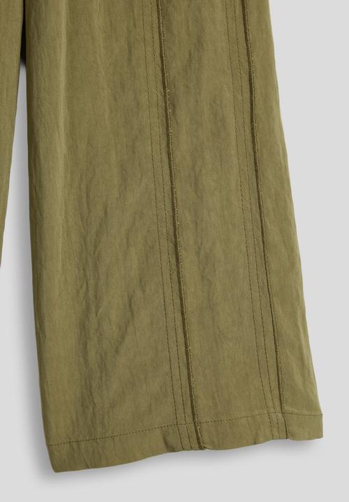 Pop Candy - Taslon seam-detailed wide leg pants - khaki green