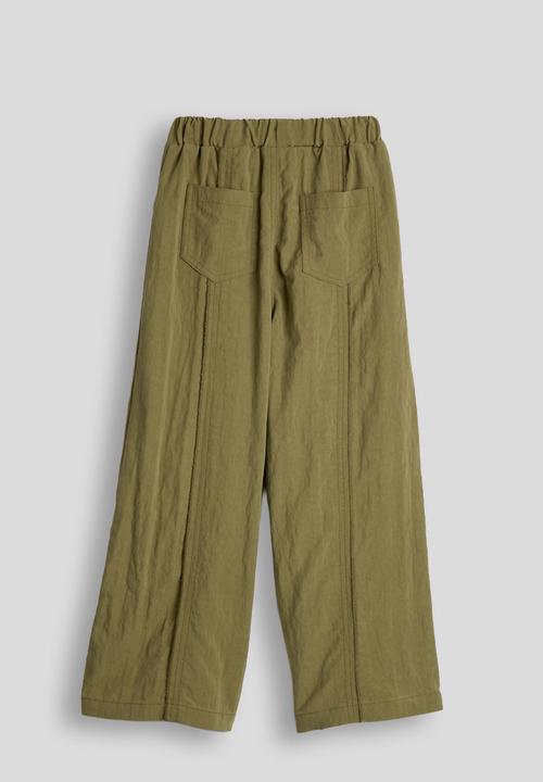 Pop Candy - Taslon seam-detailed wide leg pants - khaki green