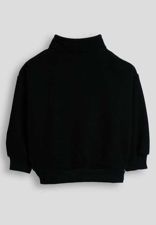 Pop Candy - High neck zip-up sweatshirt - black
