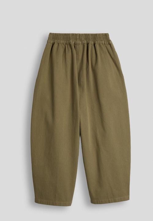 Pop Candy - Twill barrel pants with asymmetrical stylized pockets - khaki