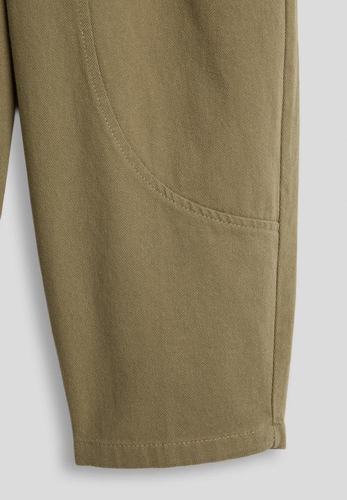 Pop Candy - Twill barrel pants with asymmetrical stylized pockets - khaki