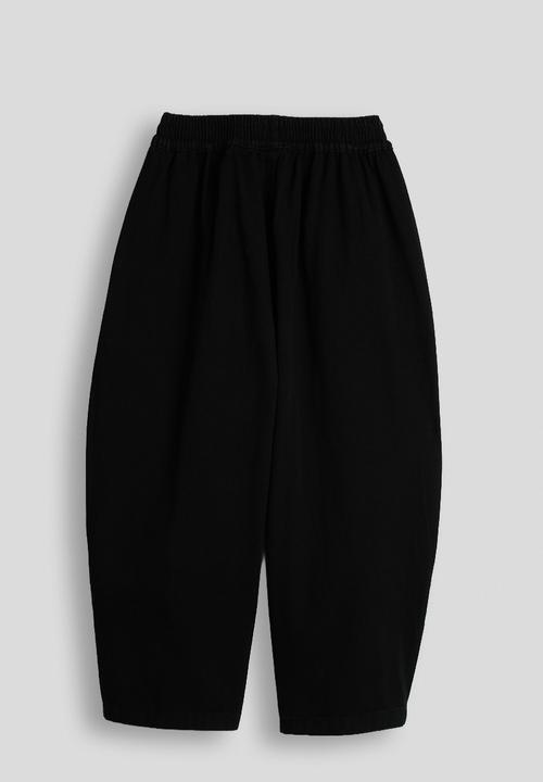 Pop Candy - Twill barrel pants with asymmetrical stylized pockets - black