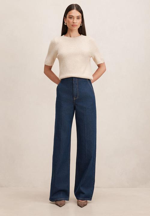 Forever New - Audrey wide leg jeans in rinse wash
