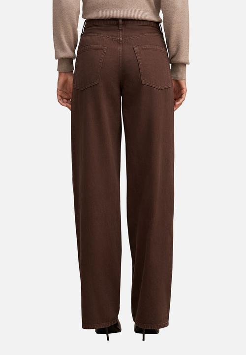 Forever New - Gia high-rise wide leg jeans in chocolate