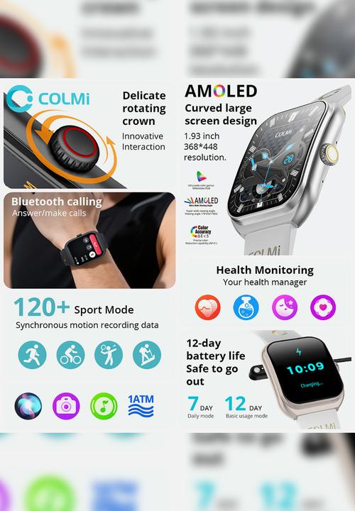 Colmi - COLMI P86 Smart Watch Two-color Strap Bands P86-SSP - Grey & Pink