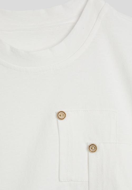 Pop Candy - Overlap pocket tee - white
