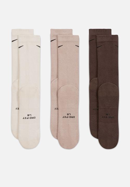 Nike - NSW Everyday Elevated Crew Socks (3 Pairs) - Beige/Browns/Ass