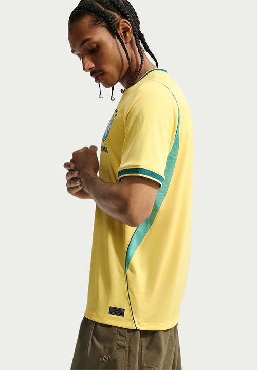 Nike - Brasil 2026 Stadium Home Dri-FIT Soccer Jersey - Canary Yellow/ Menta