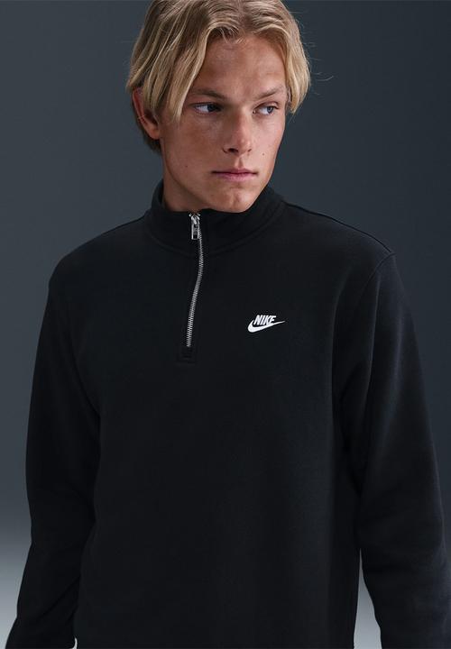 Nike - NSW Club  1/2-Zip Fleece Top - Black