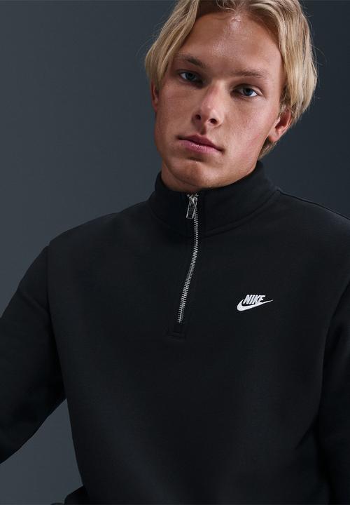 Nike - NSW Club  1/2-Zip Fleece Top - Black