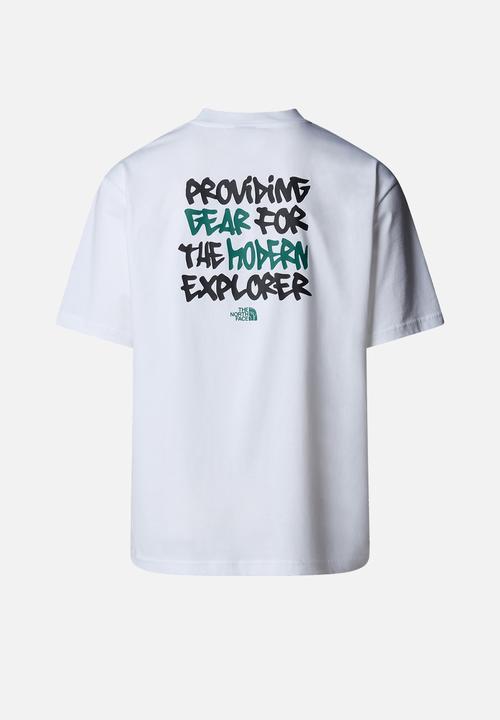 The North Face - M S/S Graffiti Style Tee Oversize Fit - Tnf White/Black-Evergreen