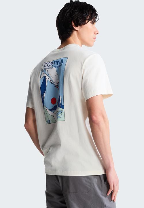 The North Face - Mountain Celebration Relaxed Fit Short Sleeve Tee-Graphic - White Dune