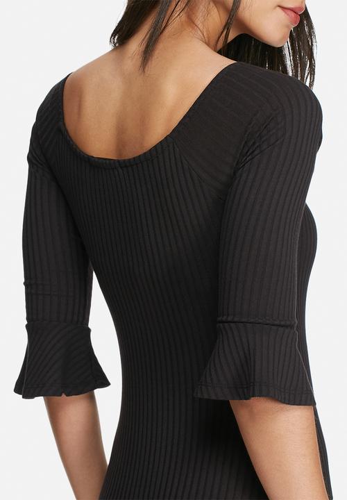 dailyfriday - Bell sleeve ribbed bodysuit