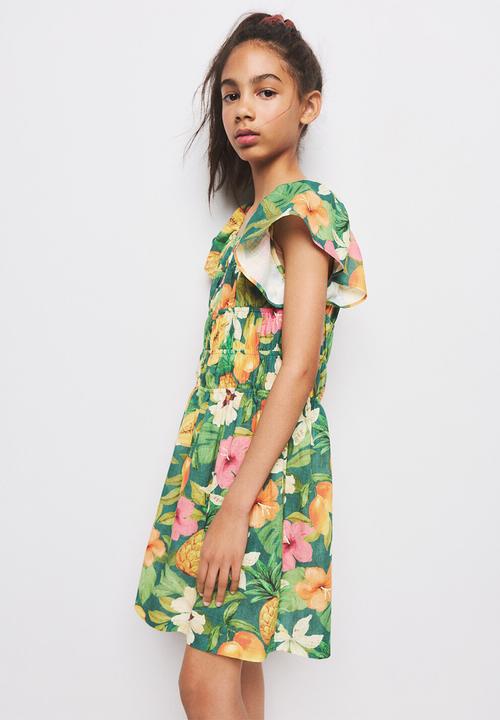 MANGO - DRESS MANGO - Medium Green